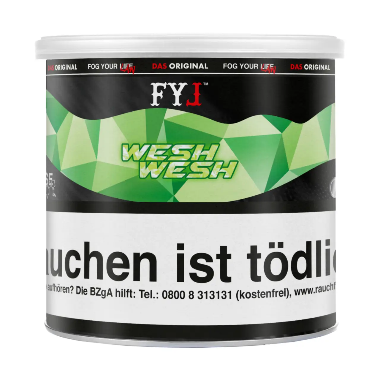 Fog Your Law Marokanische Minze (Wesh Wesh) Dry Base Aroma Tabak, 70g Fog Your Law Pfeifentabak Wesh Wesh - Marokanische Minze