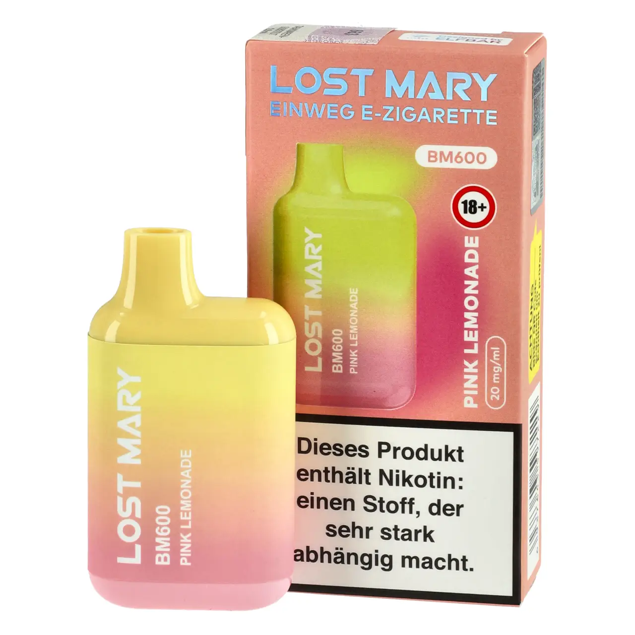 Lost Mary BM600 Zitrone Himbeere Limonade (Pink Lemonade) Einweg E-Shisha, 2ml Pink Lemonade - Lost Mary Einweg Vape by Elfbar