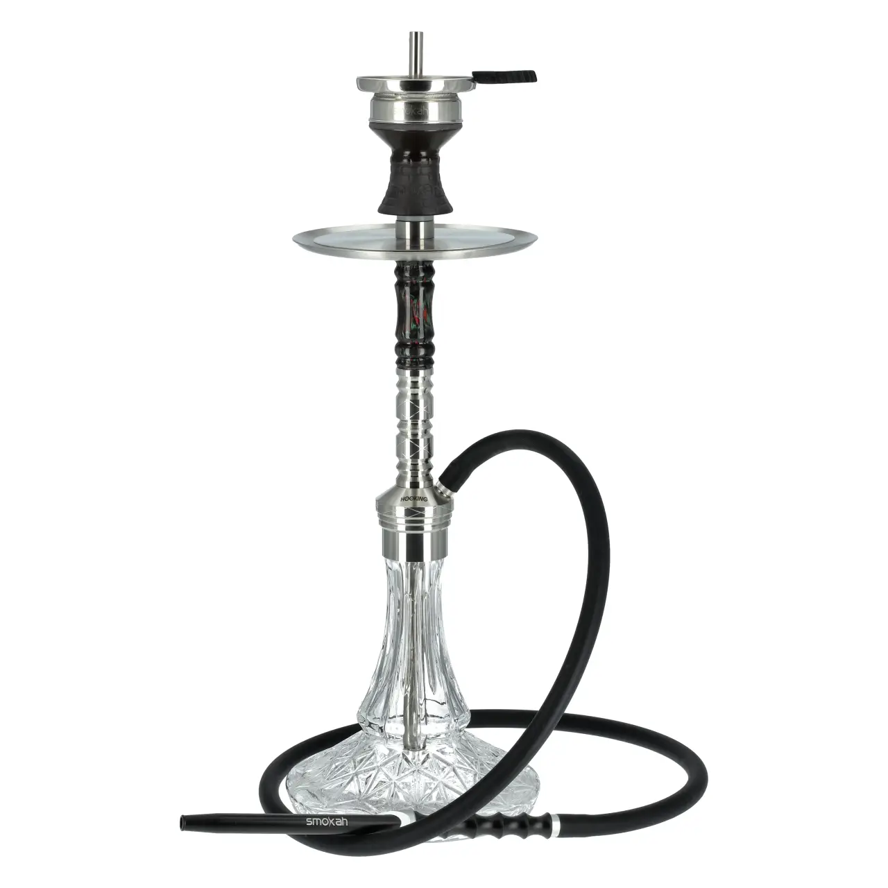 Hooking Edelstahl Shisha Smoky Komplett-Set, 63 cm Hooking Smoky Shisha Black mit Bowl HK1