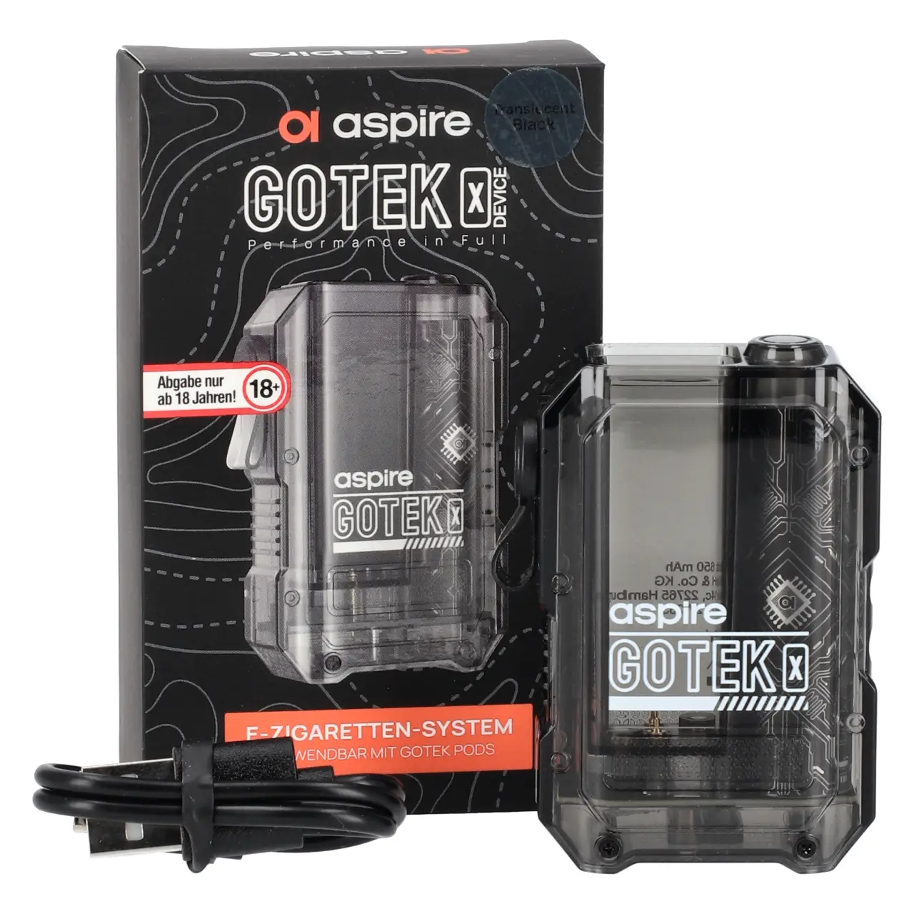 Aspire GoTek X Akku / Basisgerät für GoTek Pods, 650mAh Aspire Gotek X Device - Akku / Basisgerät für Prefilled Pods - mit Verpackung