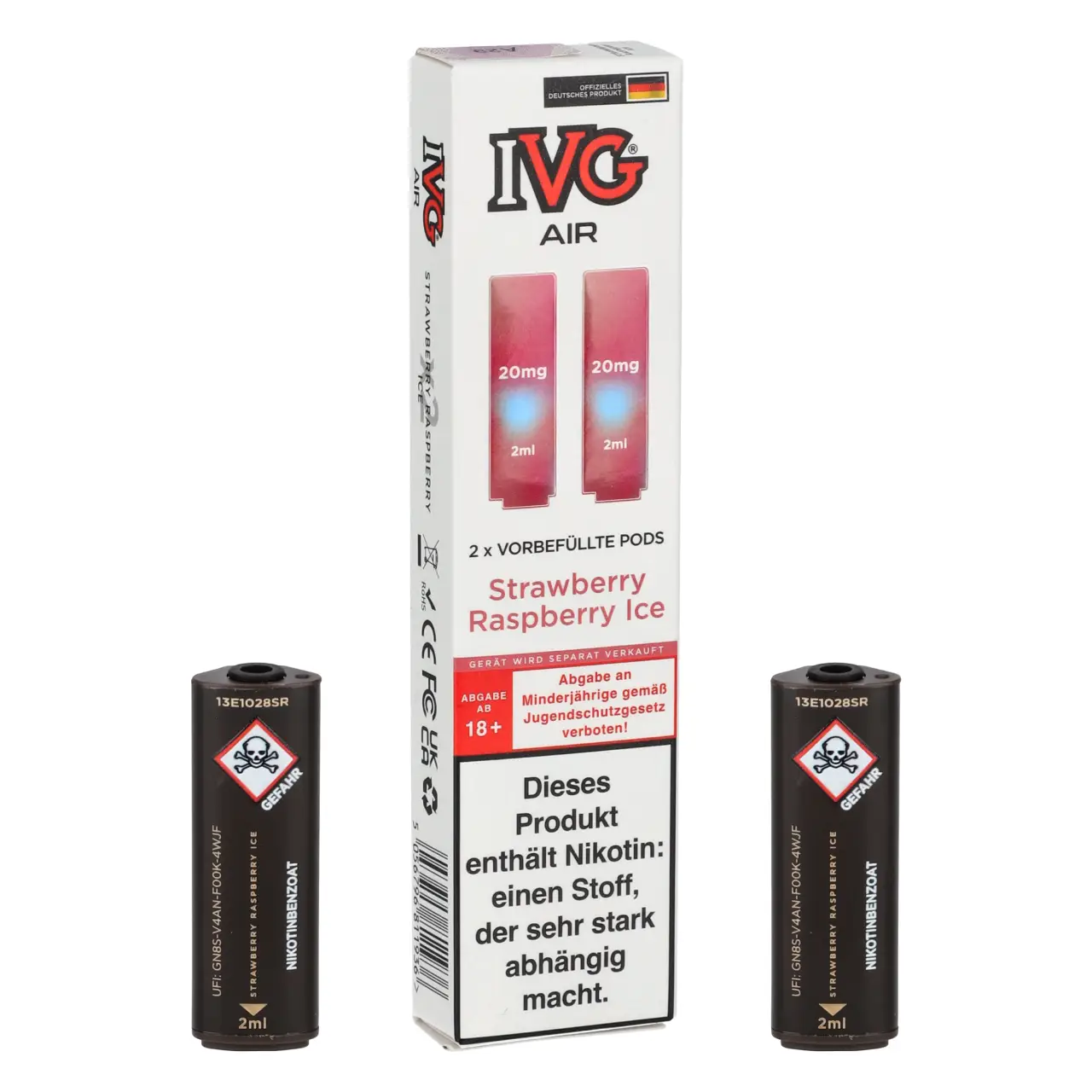 IVG Air Erdbeere Himbeere Ice (Strawberry Raspberry Ice) Pods, 2-er Packung IVG Air Pods Strawberry Raspberry Ice