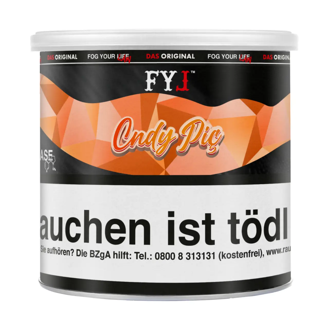 Fog Your Law Pfirsich Menthol (Cndy Pic) Dry Base Aroma Tabak, 70g Fog Your Law Pfeifentabak Cndy Pic - Pfirsich Menthol