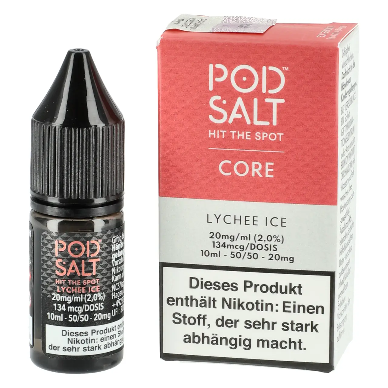 Pod Salt Core kühle Litschi (Lychee Ice) Nikotinsalz Liquid, 10ml Lychee Ice - Pod Salt Core Nikotinsalz Liquid Flasche 10ml