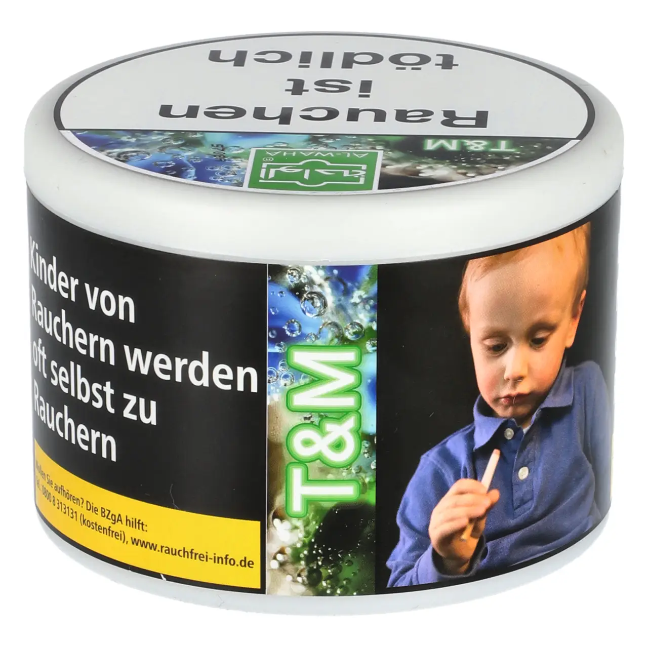 Al Waha Traube Minze (T&M / Nr. 1) Shisha Tabak, 200g Al Waha T&M Shisha Tabak - Traube Minze - 200g Dose