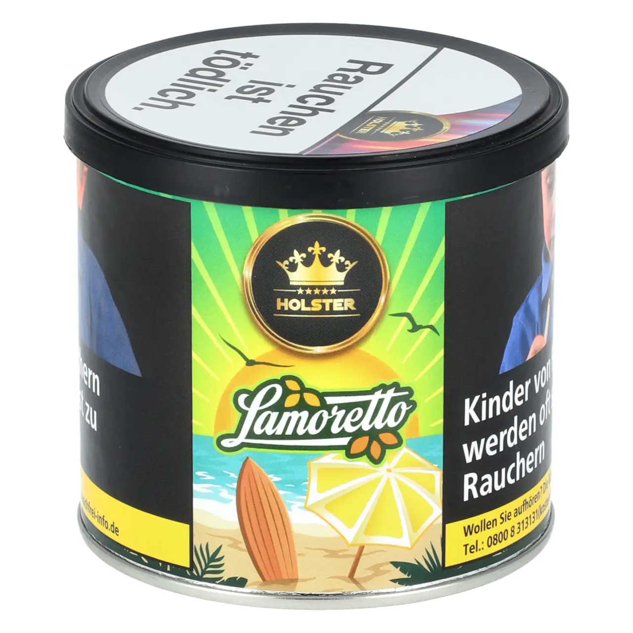 Holster Tabak Lamoretto - Zitrone Mandel - Shisha Tabak 200g Holster Tobacco Lamaretto Shisha Tabak in der 200g Dose