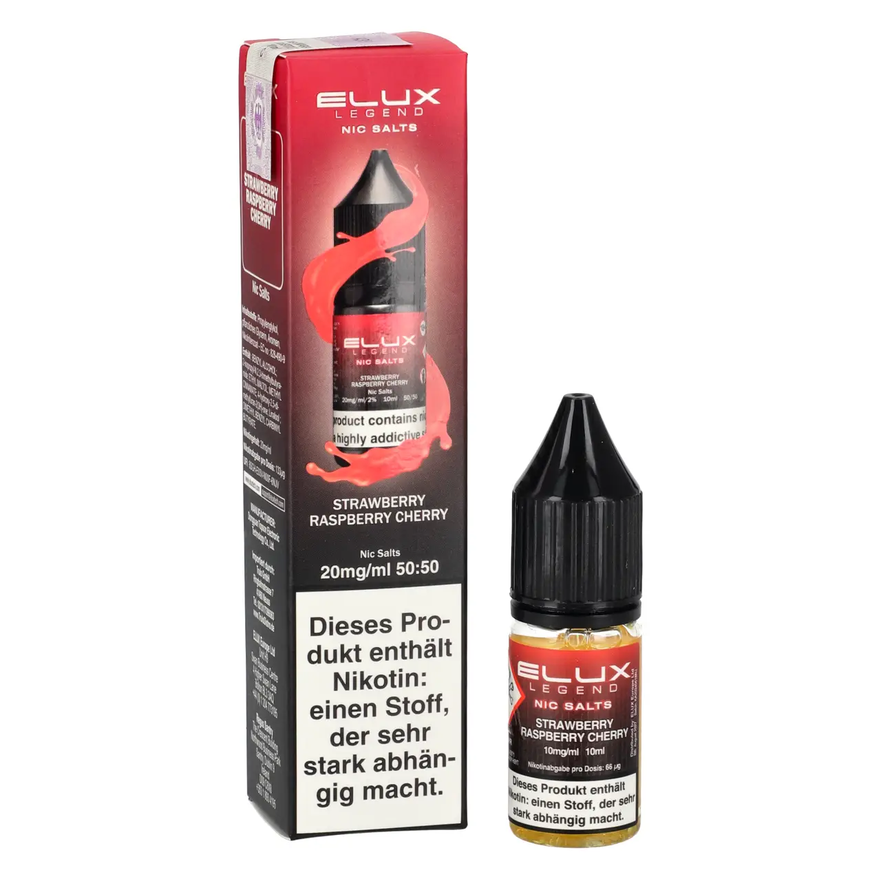 Elux Legend Erdbeere Himbeere Kirsche (Strawberry Raspberry Cherry) Nikotinsalz Liquid, 10ml Elux Legend Strawberry Raspberry Cherry - Nikotinsalz Liquid 10ml