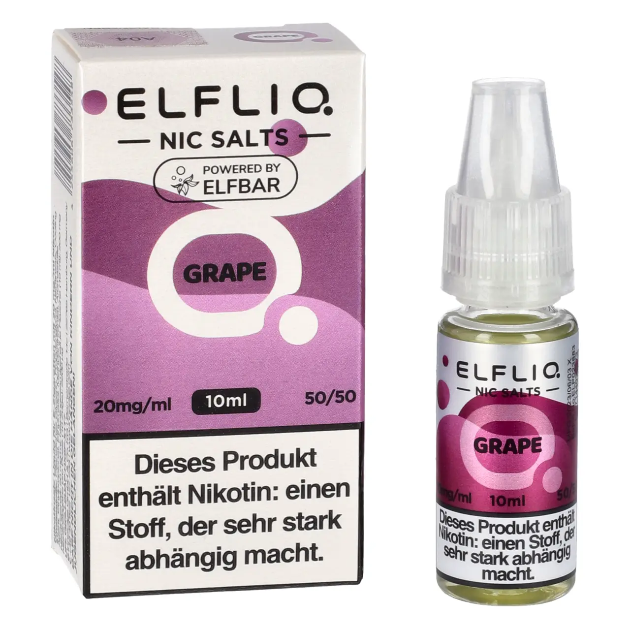 Grape - Elfliq by Elfbar Nikotinsalz Liquid für Mehrweg Vape - 10ml