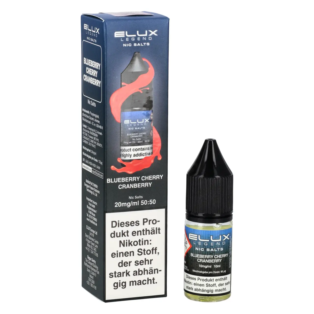 Elux Legend Blueberry Cherry Cranberry - Blaubeere Kirsche Cranberry - Nikotinsalz Liquid 10ml