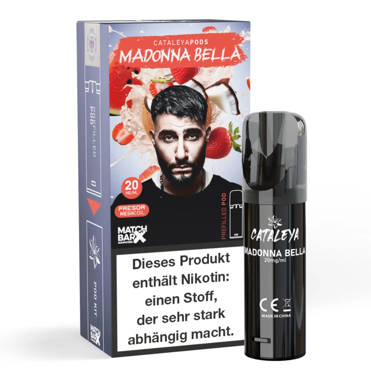 Madonna Bella - Cataleya by Samra Prefilled Pod für Mehrweg Vape - befüllt mit 2ml Liquid - MatchBar X kompatibel
