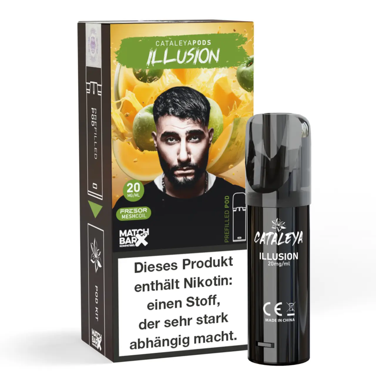 Cataleya POD Apfel Honigmelone (Illusion) Prefilled mit 2ml Liquid Illusion - Cataleya by Samra Prefilled Pod für Mehrweg Vape - befüllt mit 2ml Liquid - MatchBar X kompatibel
