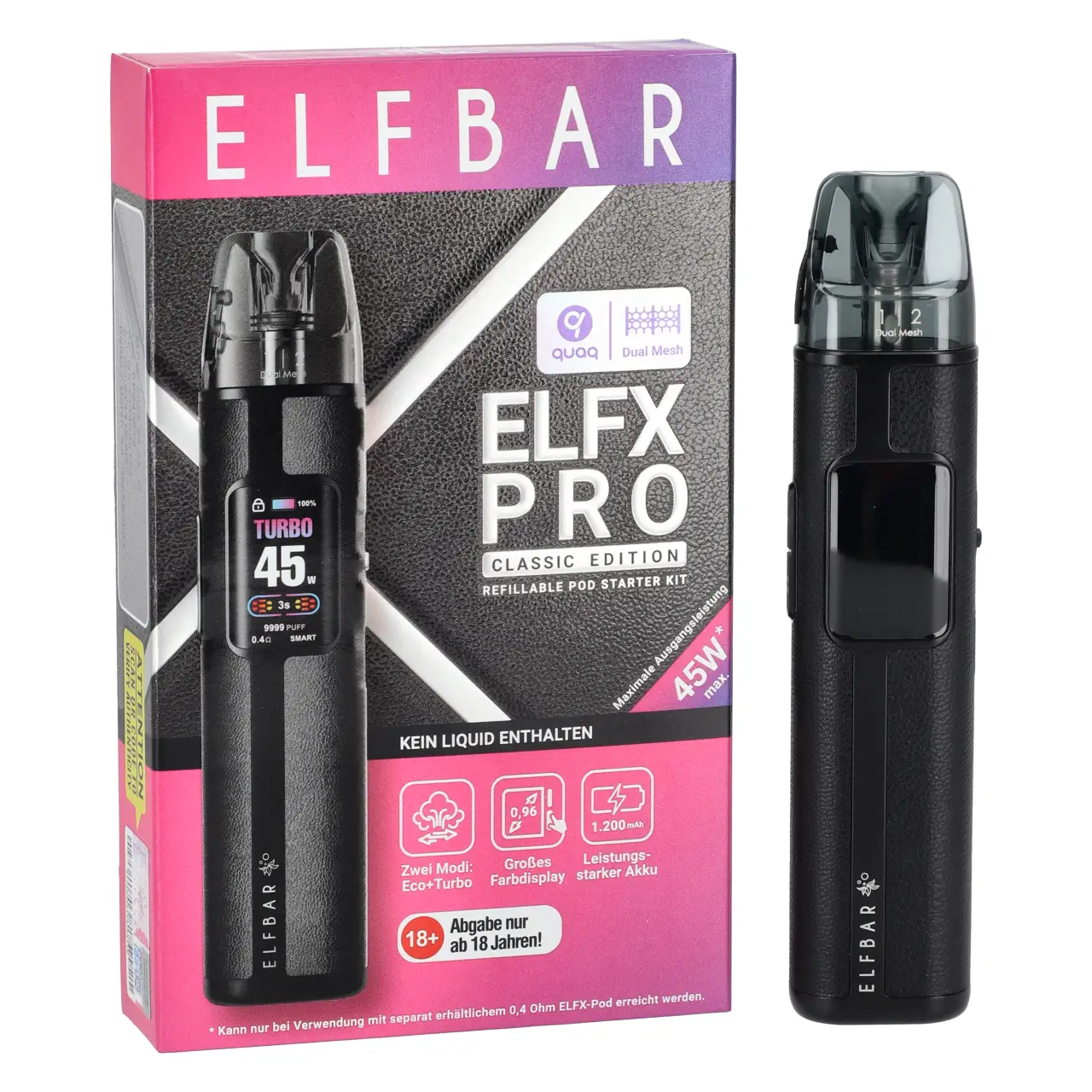 Elfbar Elfx Pro E-Zigarette in Schwarz