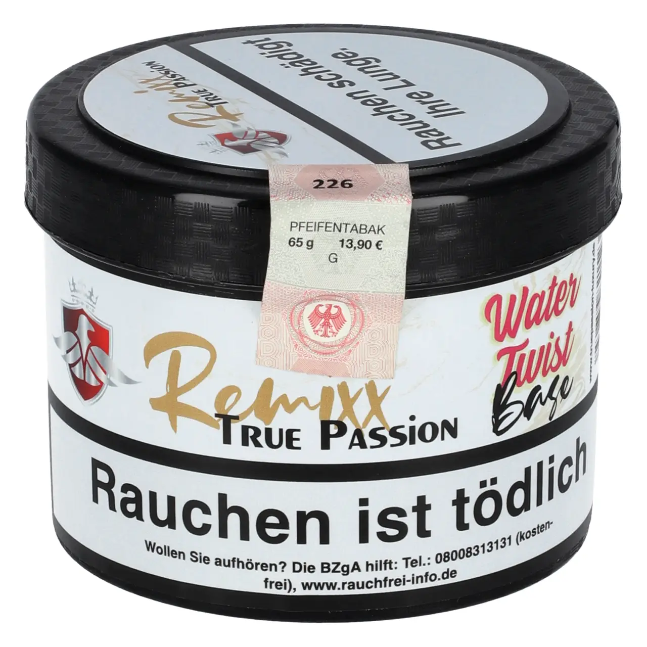 True Passion kühle Wassermelone (Water Twist) Remixx Base Pfeifentabak, 65g True Passion Remixx Base Pfeifentabak Water Twist - kühle Wassermelone - 65g