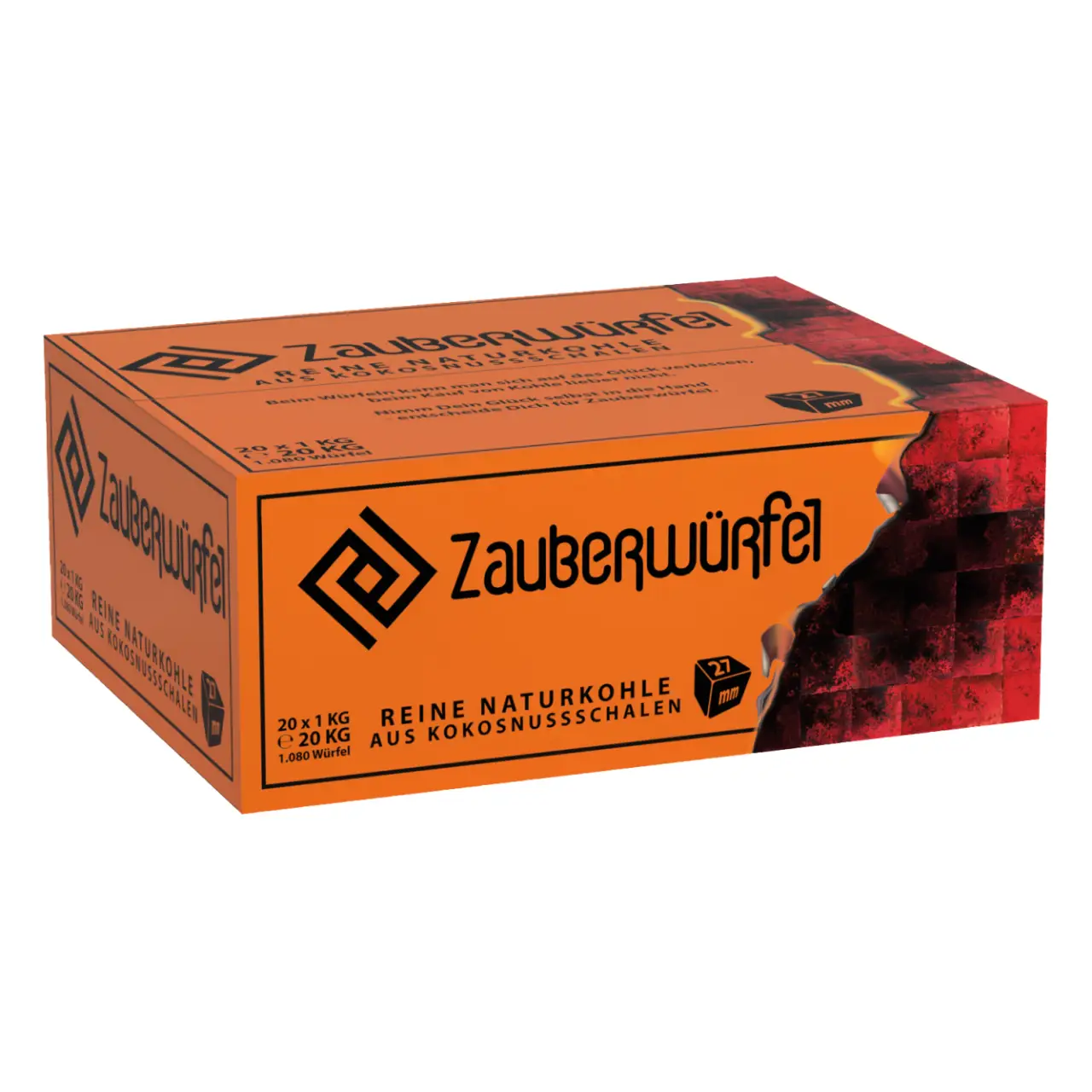Magic Shisha Naturkohle by Zauberwürfel, 27mm, 20kg Magic Shisha Naturkohle by Zauberwürfel, 27mm, 20kg