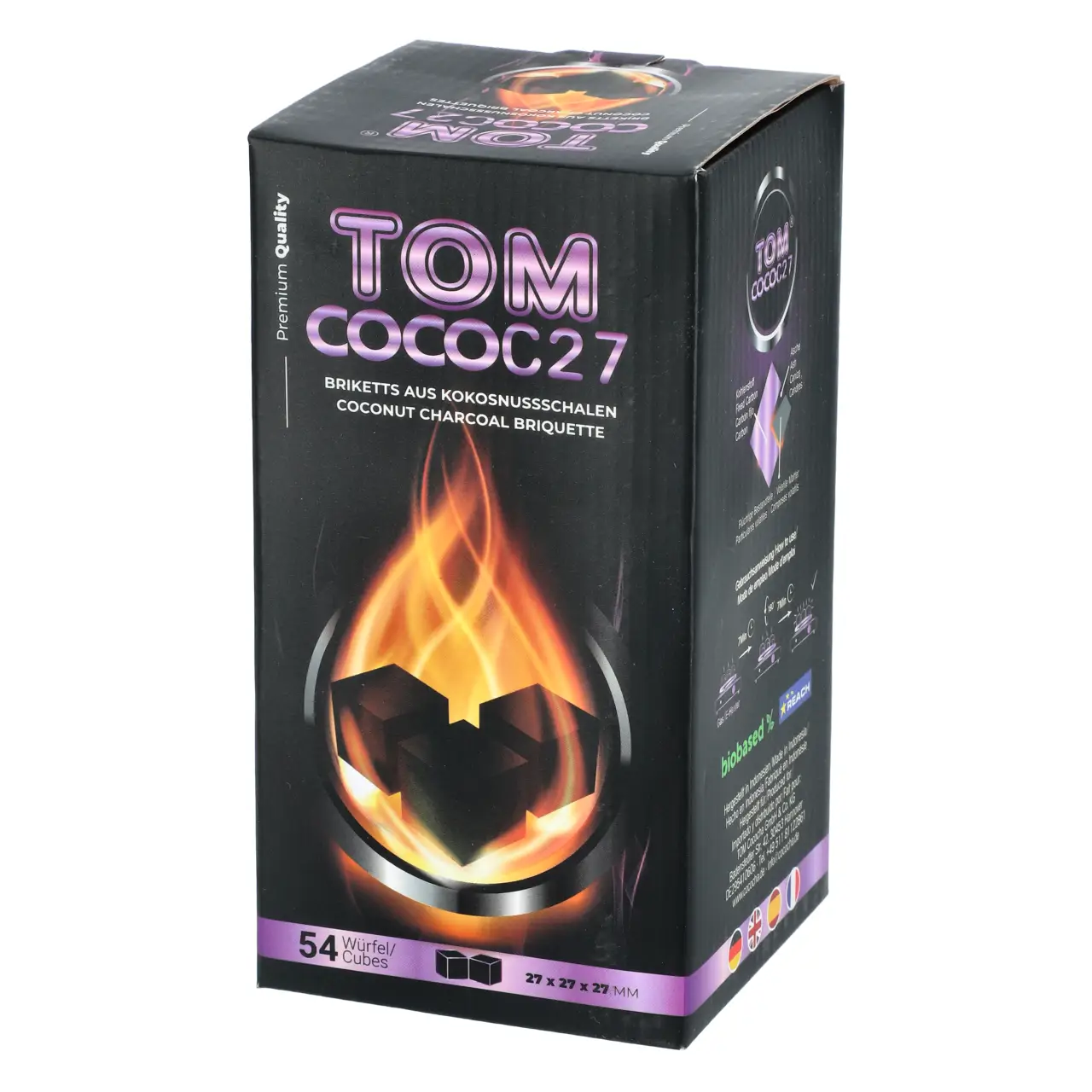 Tom Coco Gold C27 Kokoskohle, 1 kg Tom Shisha Kohle Coco C27 - 27mm - 1 kg