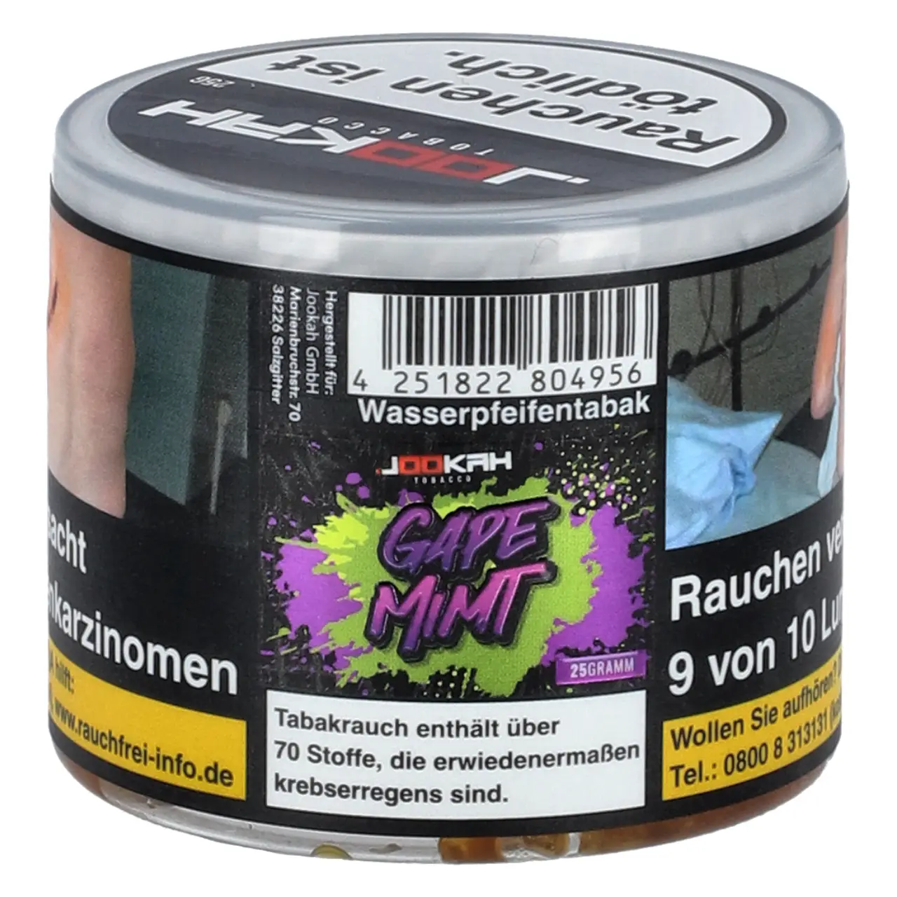 Jookah Tobacco Traube Minze (Gape Mimt) Shisha Tabak, 25g Jookah Shisha Tabak Gape Mimt - Traube Minze - 25g