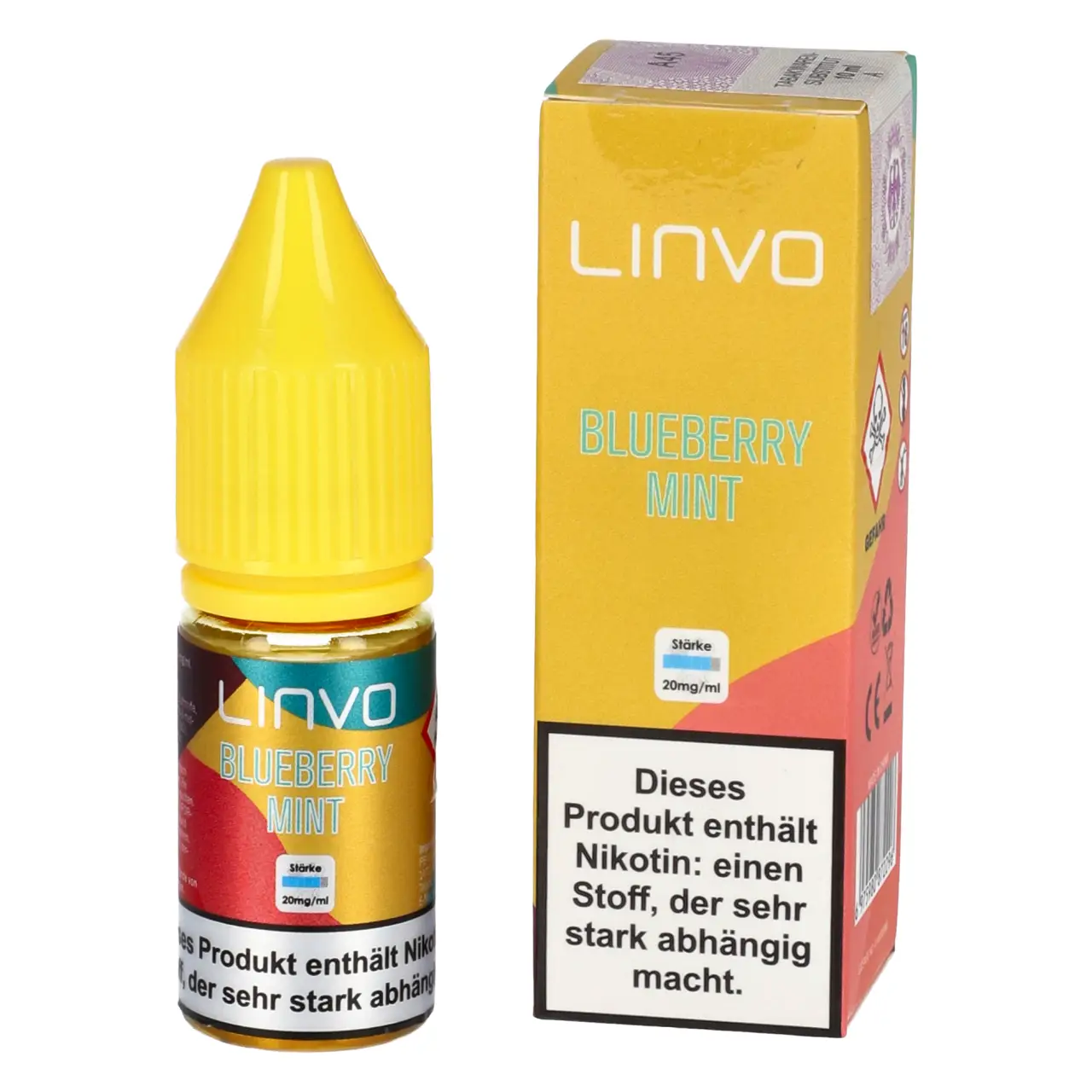 Linvo Liquid Blaubeere Minze (Blueberry Mint) Nikotinsalz, 10ml Blueberry Mint - Linvo Nikotinsalz Liquid für Mehrweg Vape - 10ml