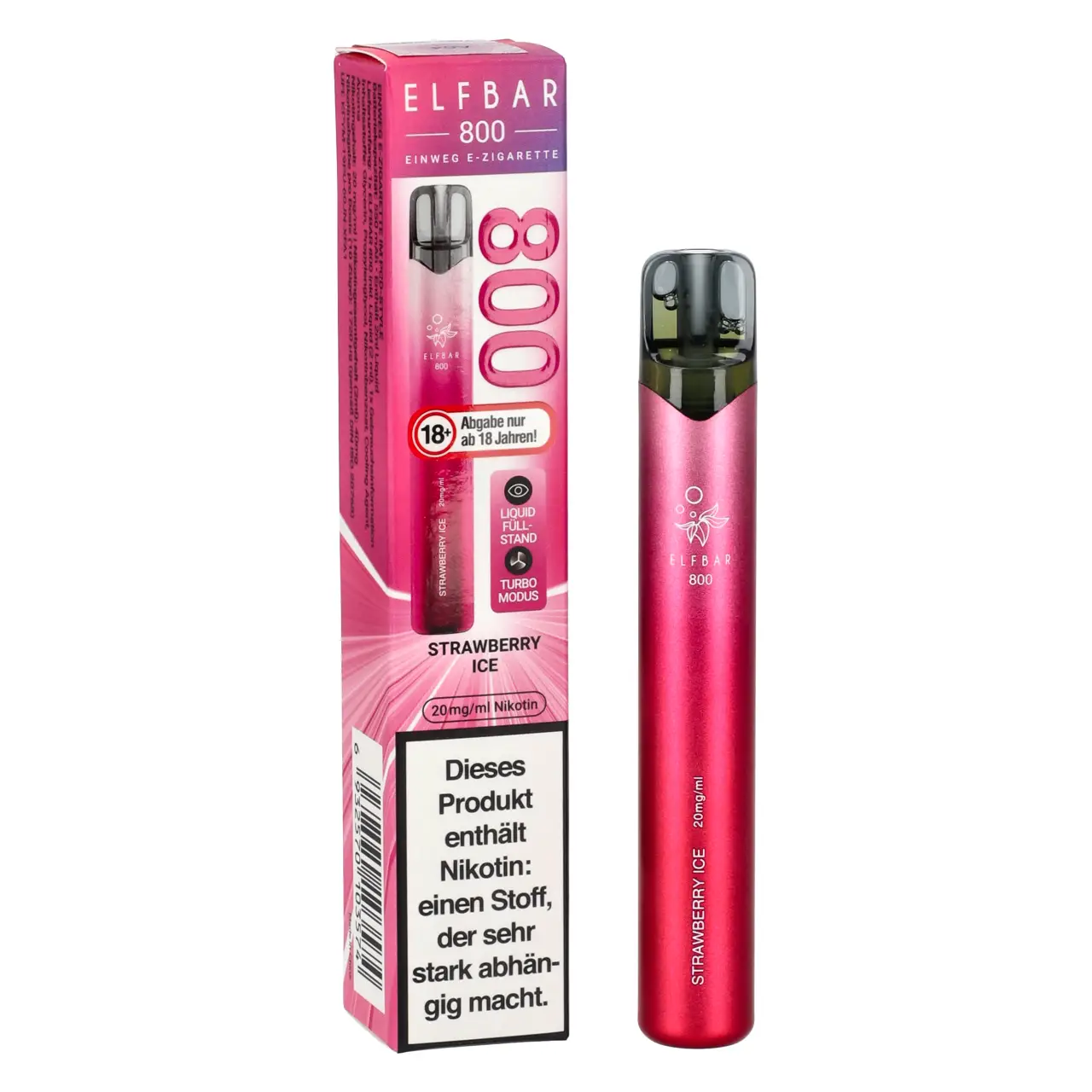 Elf Bar 800 Strawberry Ice - Erdbeere Ice - Einweg Vape, 2ml Liquid Elfbar 800 Strawberry Ice Einweg Vape