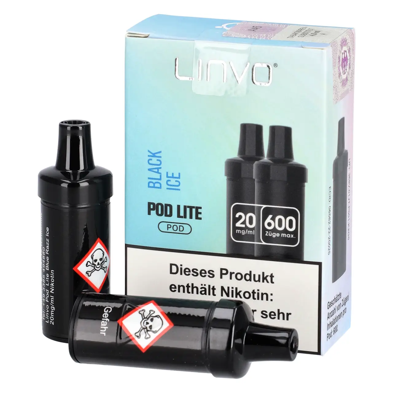 Linvo Pod Lite Brombeere Ice (Black Ice) 2ml Liquid Pods, 2-er Pack Black Ice - Linvo Pod Lite Prefilled Pod - 2er Packung