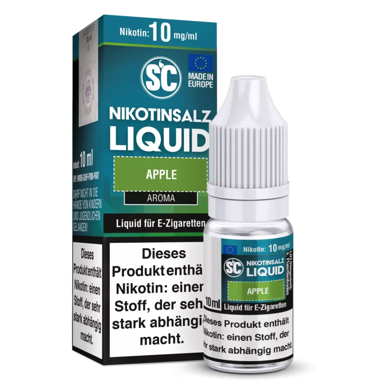 SC Apfel (Apple) Nikotinsalz Liquid, 10ml Apple - SC Nikotinsalz Liquid 10ml