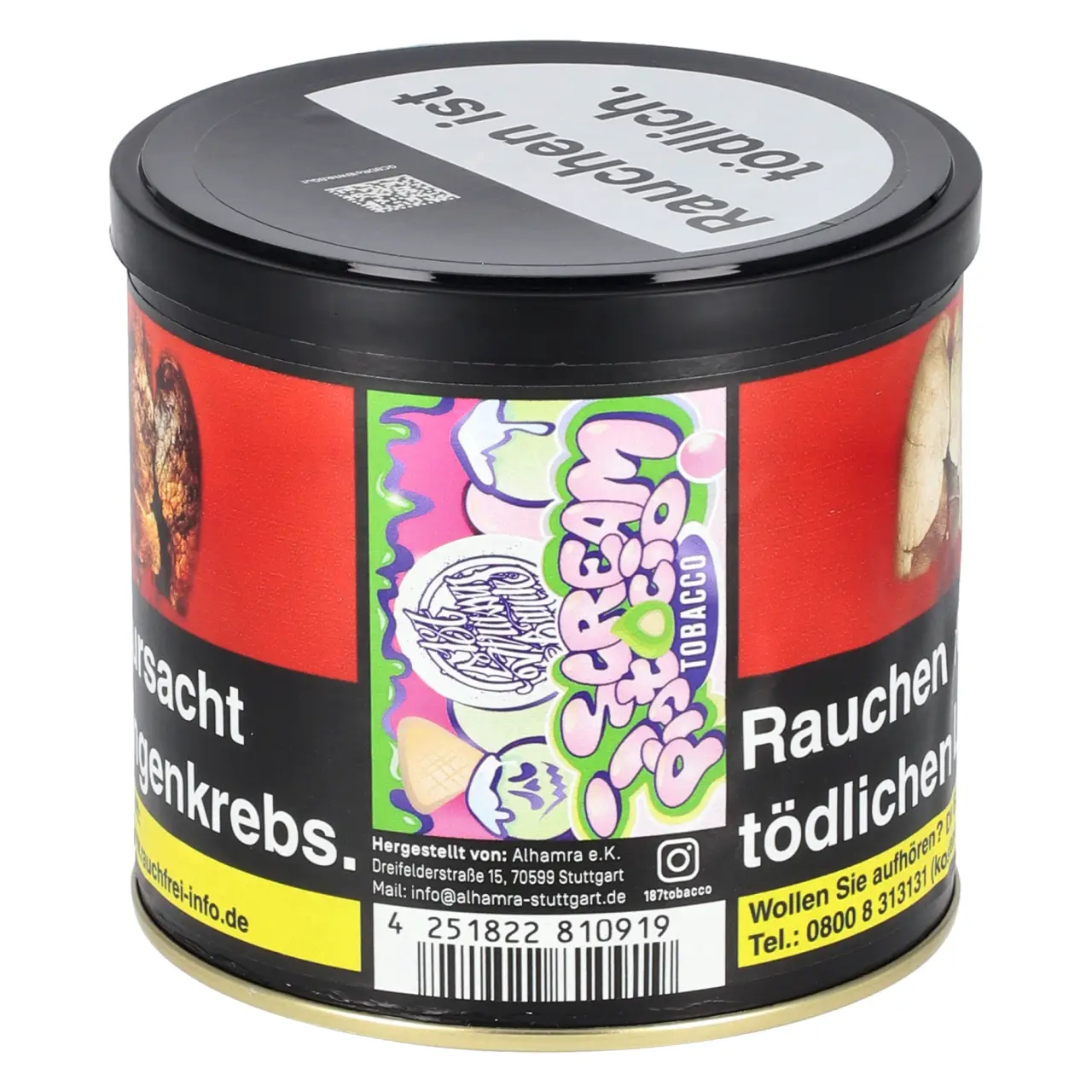 187 Tabak I Scream Pistacio - Pistazie Vanille - Shisha Tabak 200g 187 Tabak I Scream Pistacio 200g Dose