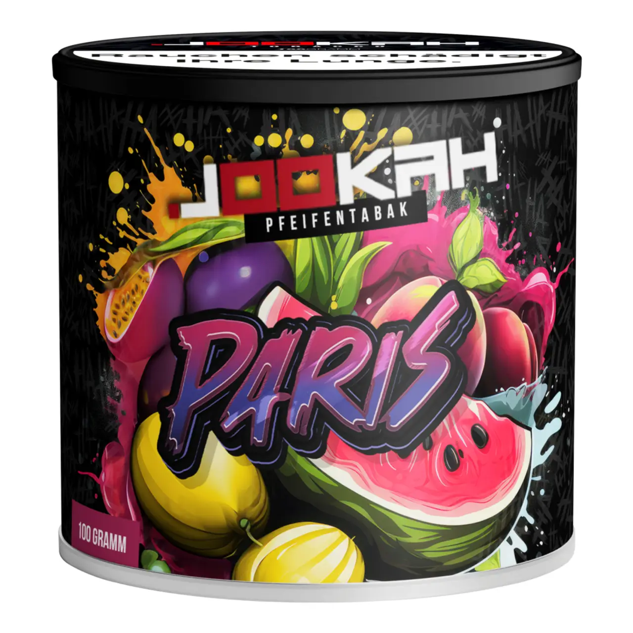 Jookah Tobacco Wassermelone Honigmelone Maracuja Pfirsich (Paris) Pfeifentabak, 100g Jookah Pfeifentabak Paris - Wassermelone Honigmelone Maracuja Pfirsich - 100g