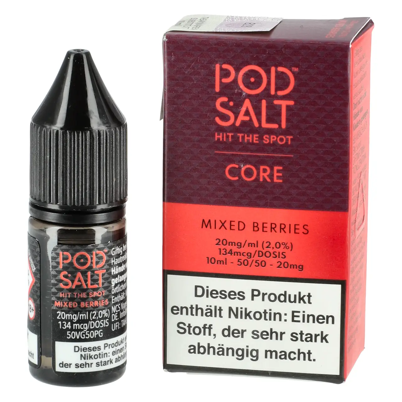 Pod Salt Core Beerenmix (Mixed Berries) Nikotinsalz Liquid, 10ml Mixed Berries - Pod Salt Core Nikotinsalz Liquid Flasche 10ml