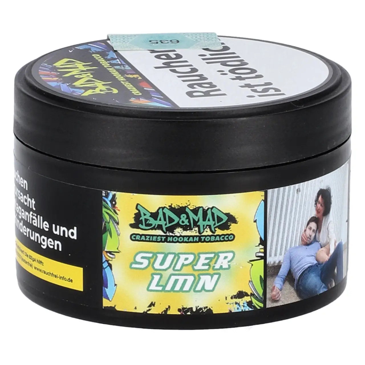 Bad & Mad Zitrone Minze (Super Lmn) Shisha Tabak, 25g Bad & Mad Shisha Tabak Super Lmn - Zitrone Minze - 25g