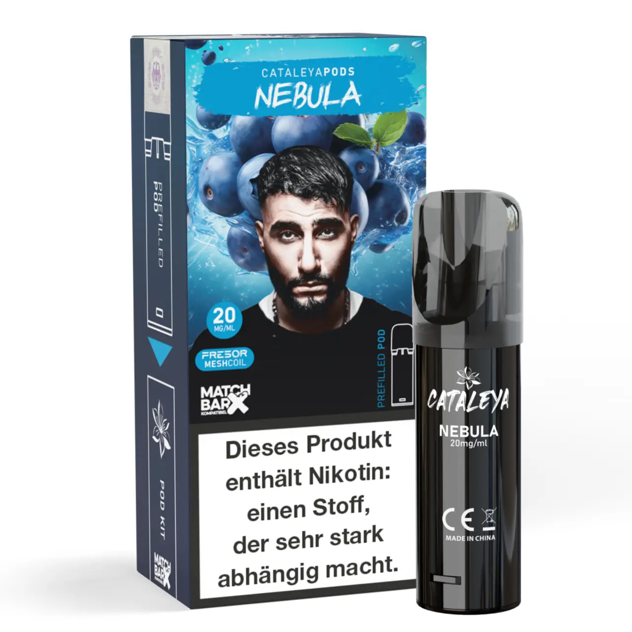 Cataleya POD Blaubeere (Nebula) Prefilled mit 2ml Liquid Nebula - Cataleya by Samra Prefilled Pod für Mehrweg Vape - befüllt mit 2ml Liquid - MatchBar X kompatibel