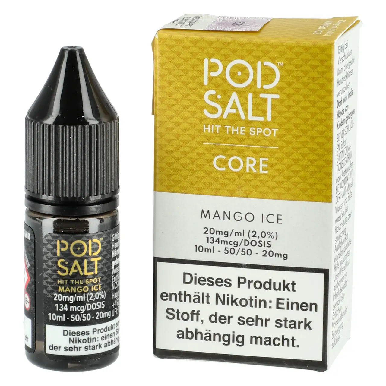 Pod Salt Core kühle Mango (Mango Ice) Nikotinsalz Liquid, 10ml Mango Ice - Pod Salt Core Nikotinsalz Liquid Flasche 10ml