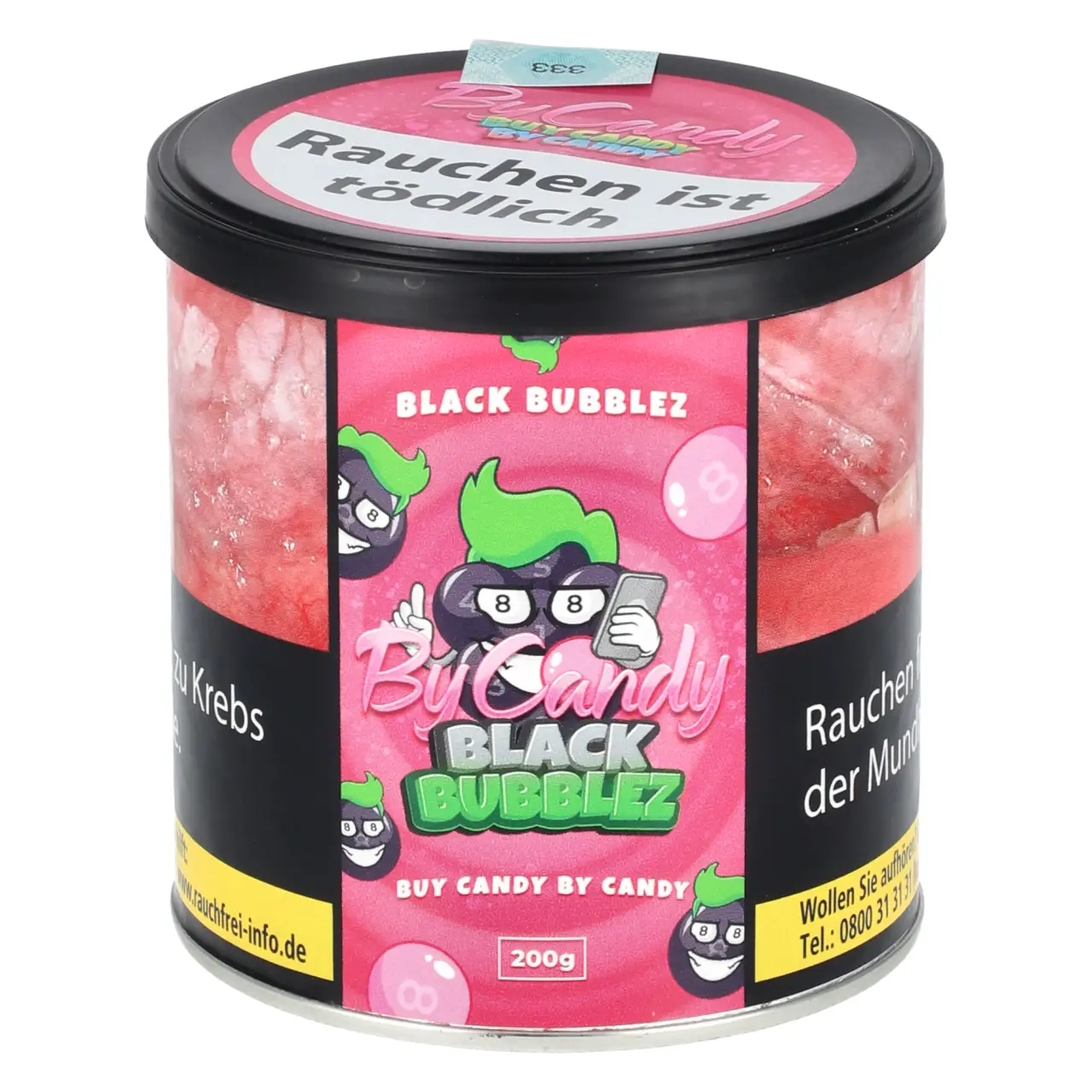 By Candy Black Bubblez Shisha Tabak 200g Dose