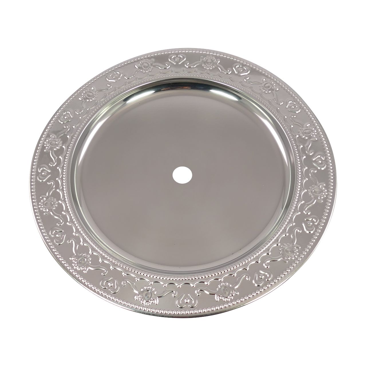 Ascheteller Silber mit Muster, 30 cm, Amy Deluxe