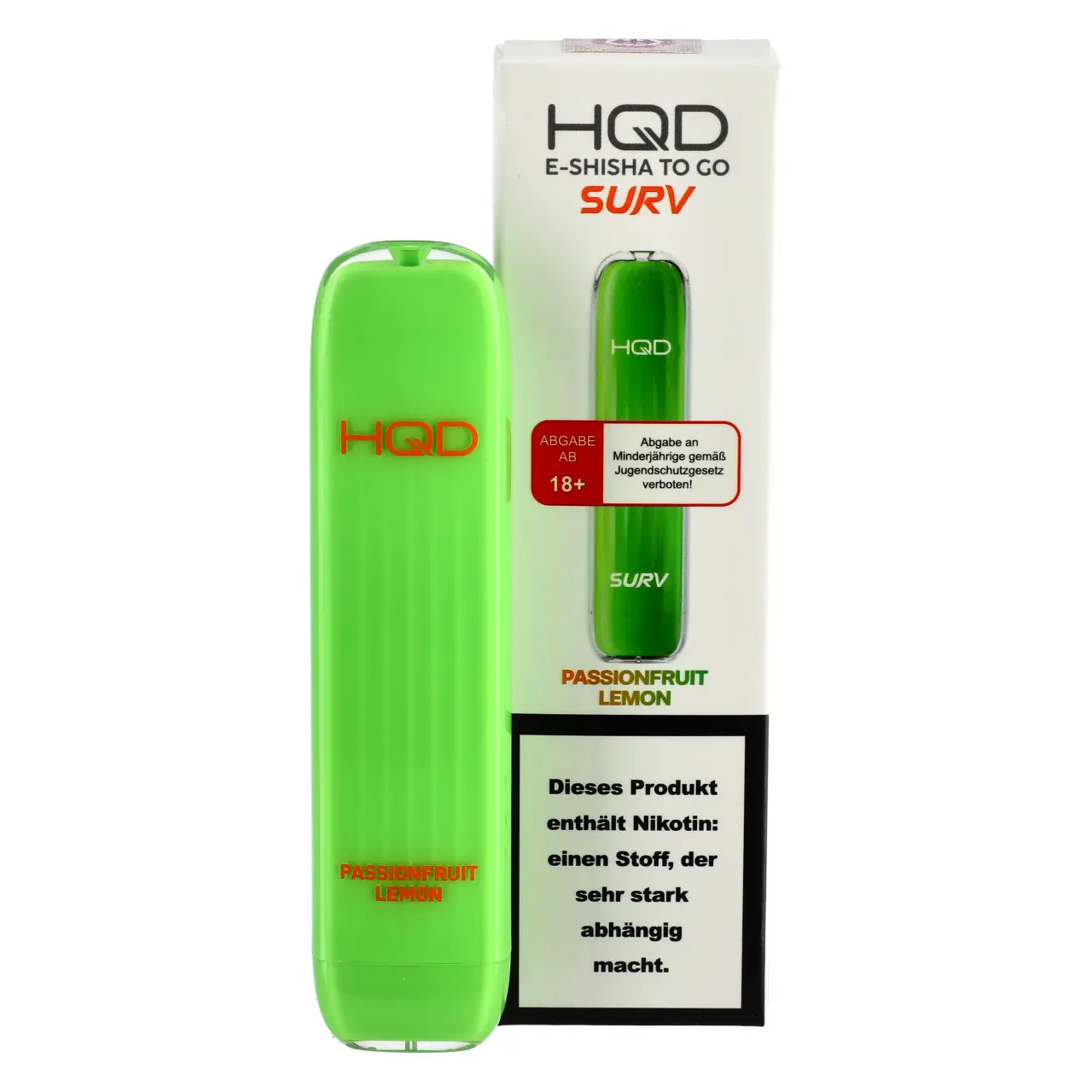 HQD Surv Maracuja Zitrone (Passonfruit Lemon) Einweg E-Shisha, 2ml Passionfruit Lemon - HQD Surv Einweg Vape