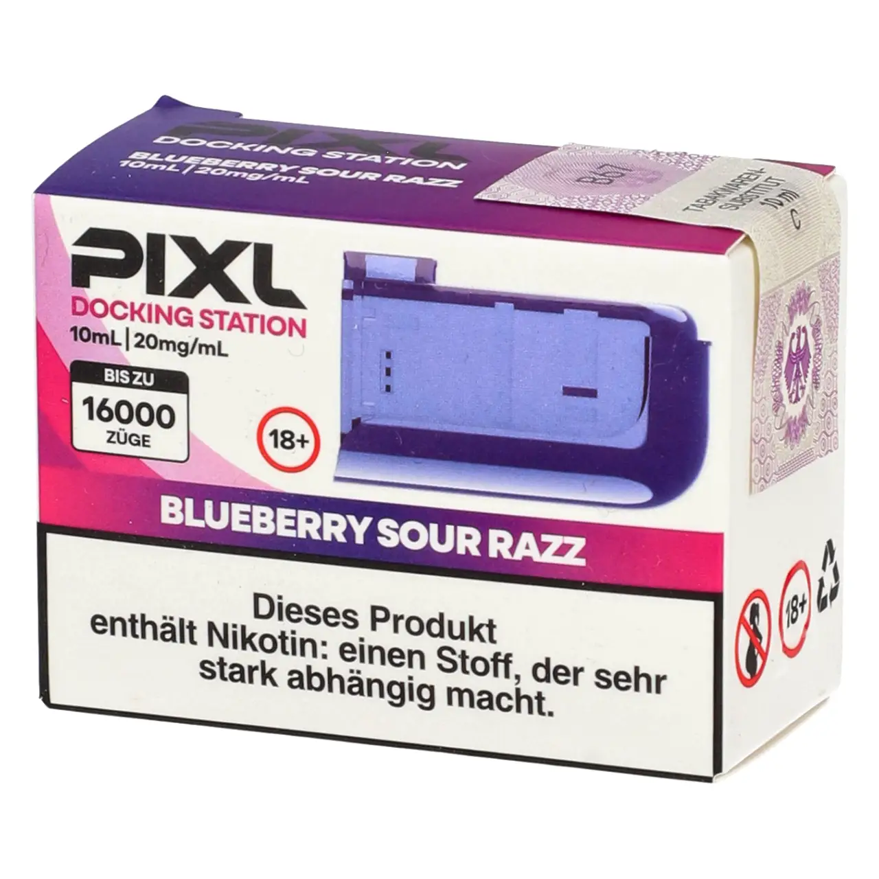 Pixl Blueberry Sour Razz Docking Station - 10 ml Liquid Tank Pixl 6000 Docking Station Blueberry Sour Razz