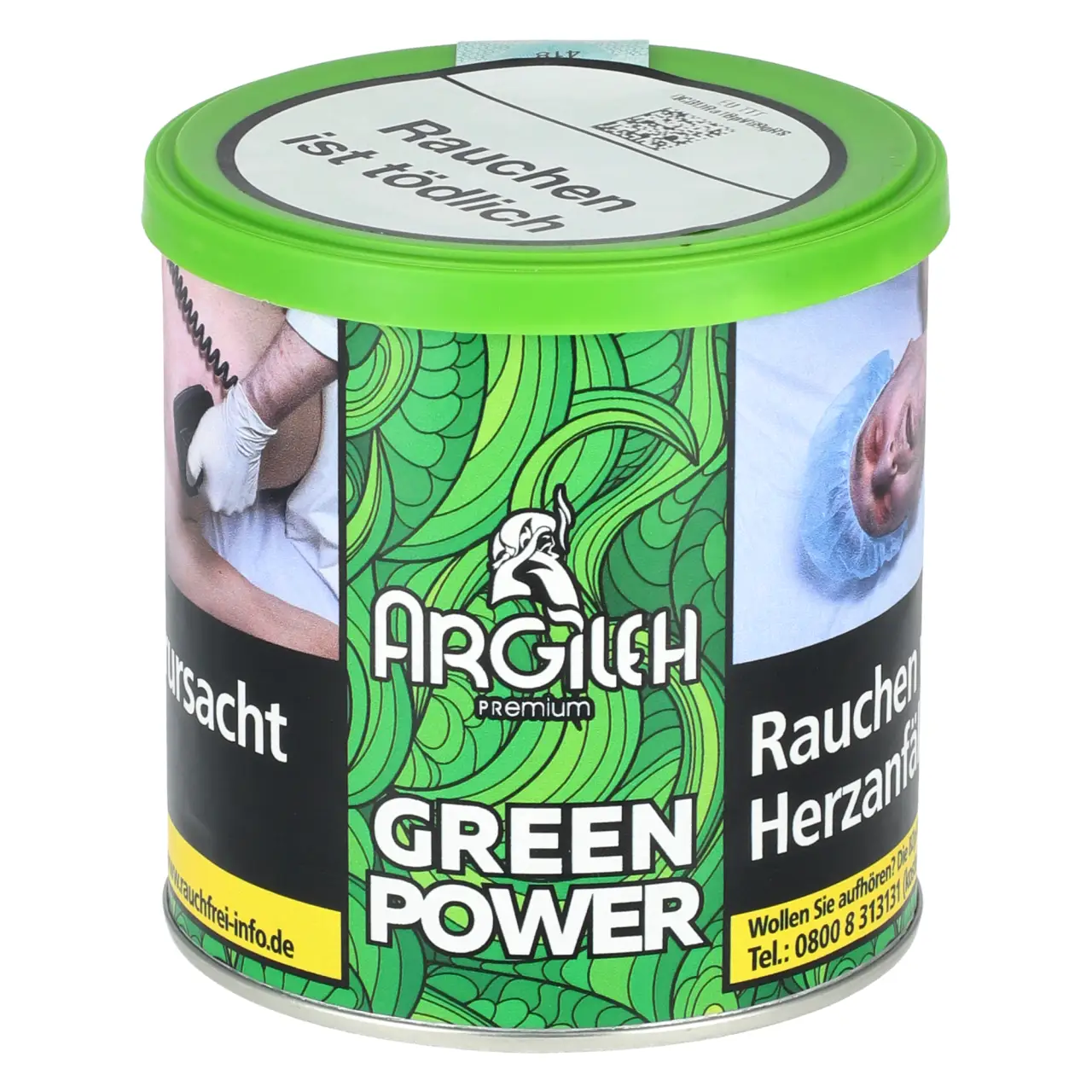 Argileh Green Power Shisha Tabak mit Doppelapfel Geschmack in der 200g Dose