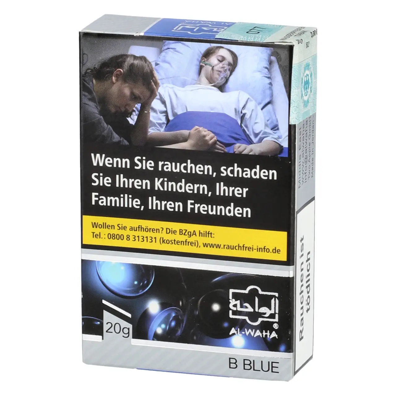 Al Waha Blaubeere (B Blue) Shisha Tabak, 25g Al Waha Shisha Tabak B Blue - Blaubeere