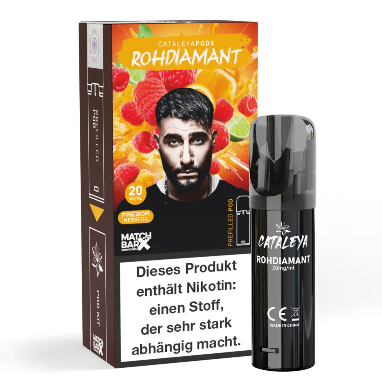 Rohdiamant - Cataleya by Samra Prefilled Pod für Mehrweg Vape - befüllt mit 2ml Liquid - MatchBar X kompatibel