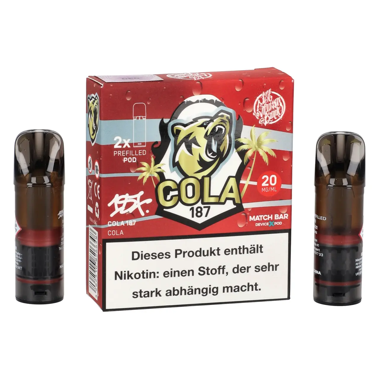 187 Strassenbande POD Cola 187 - 2ml Liquid, 2er Pack 187 Pods Cola 187 im 2er Pack