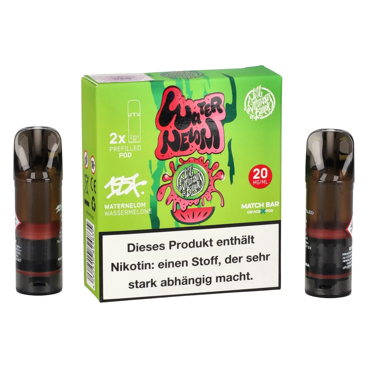 187 Strassenbande POD Wassermelone (Waternelom) Prefilled mit 2ml Liquid 187 Pods Waternelom im 2er Pack