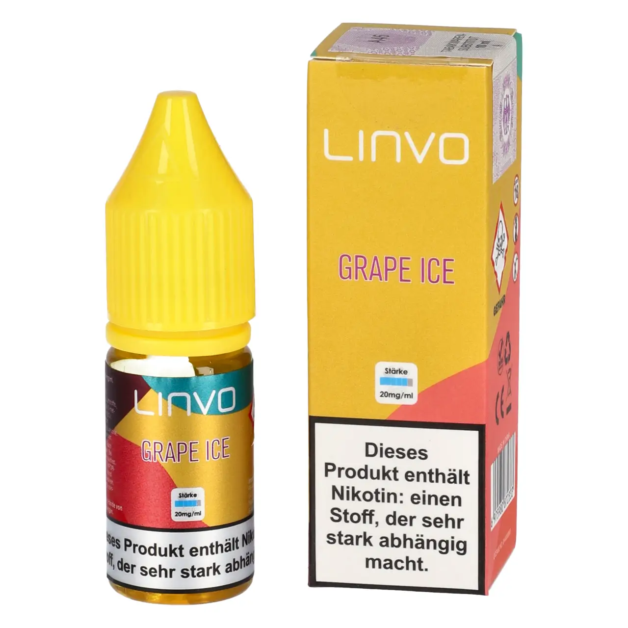 Linvo Liquid Traube Ice (Grape Ice) Nikotinsalz, 10ml Grape Ice - Linvo Nikotinsalz Liquid für Mehrweg Vape - 10ml