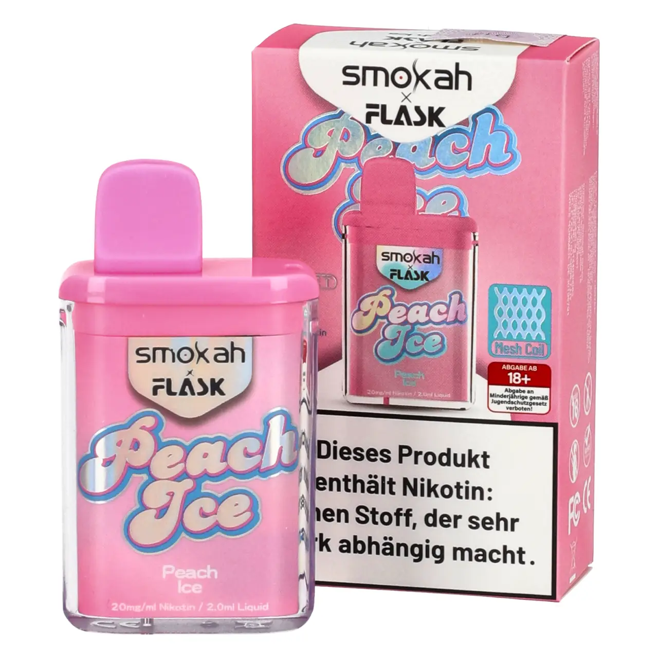 Peach Ice - Smokah x Flask Pocket Einweg Vape