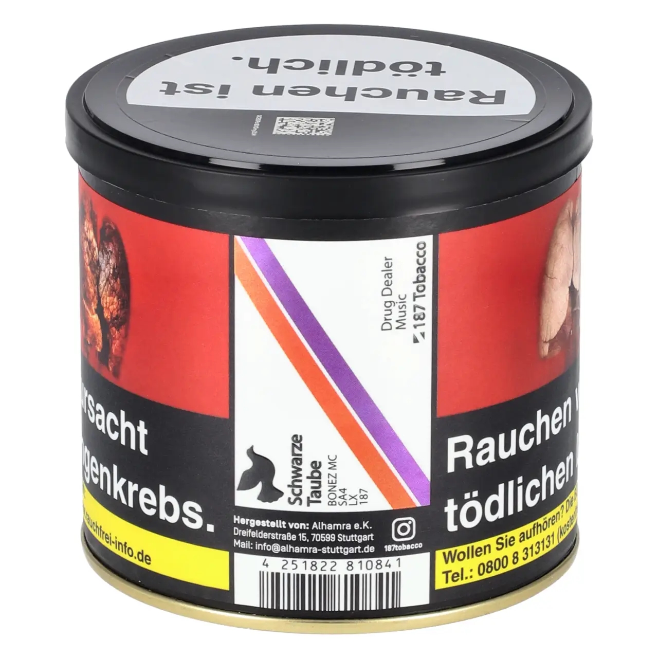 187 Tabak Schwarze Taube - dunkle Traube Minze - Shisha Tabak 200g 187 Tabak schwarze Taube 200g Dose