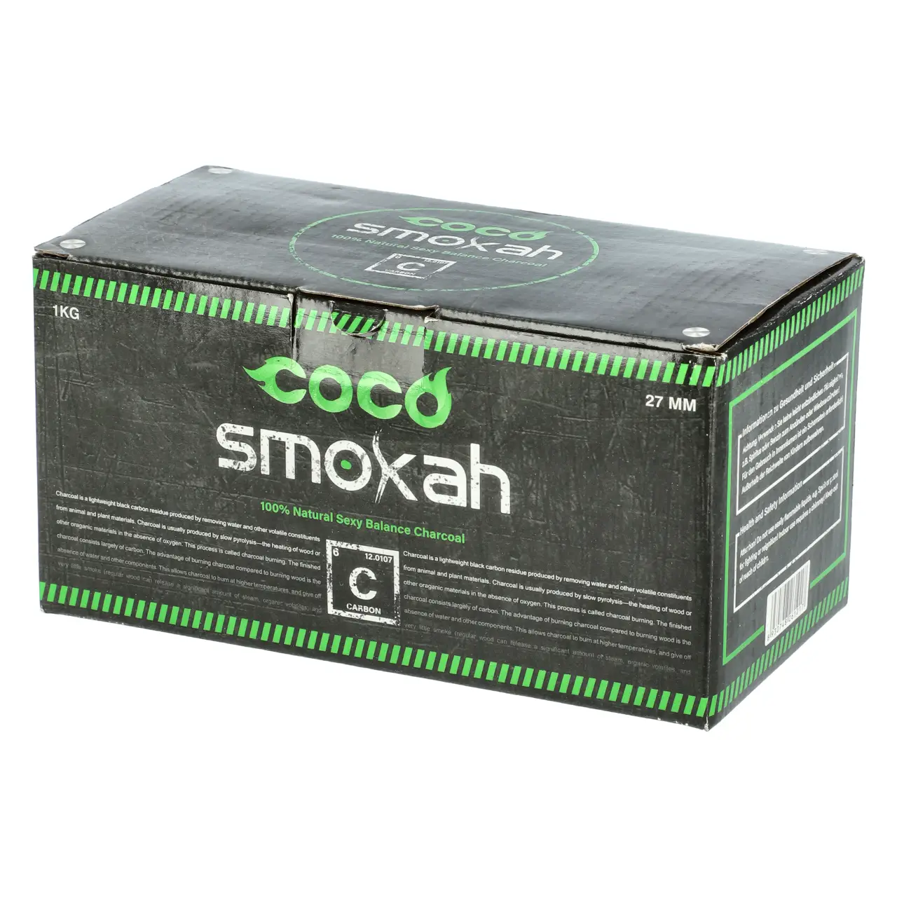 Coco Smokah Kokoskohle, 27 mm, 1 kg Coco Smokah Shisha Kohle - 27mm - 1 kg