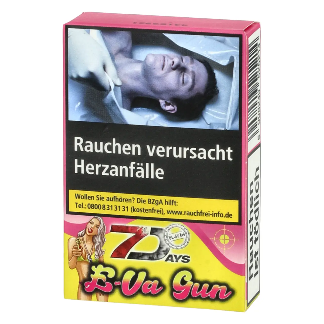 7 Days Platin Erdbeere Vanille Kaugummi (E-Va Gun) Shisha Tabak, 25g 7 Days Platin Shisha Tabak Eva Gun 25g