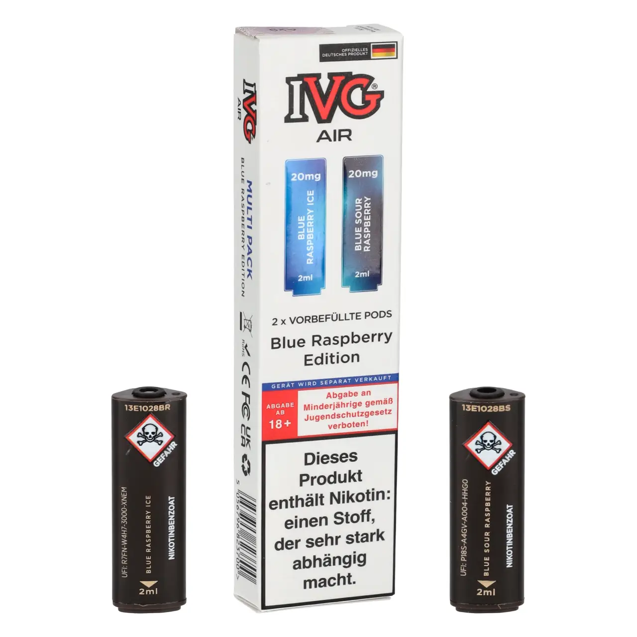 IVG Air Blue Raspberry Edition Pods, 2-er Packung IVG Air Pods Blue Raspberry Edition