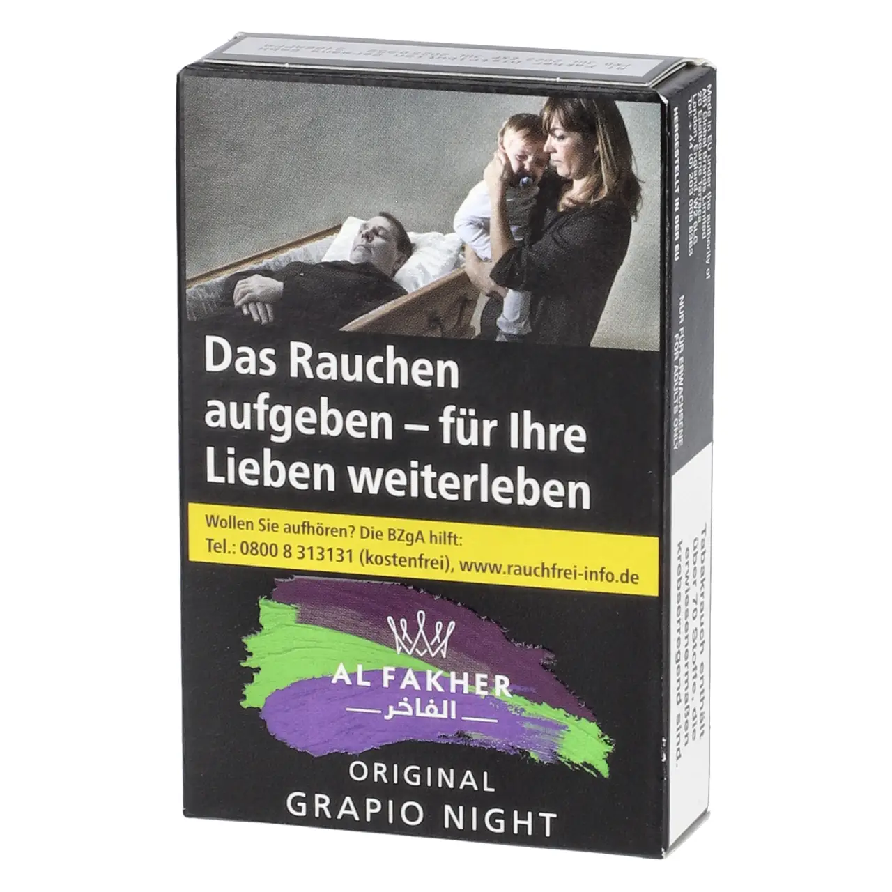 Al Fakher Shisha Tabak Grapio Night - kühle schwarze Traube - 25g