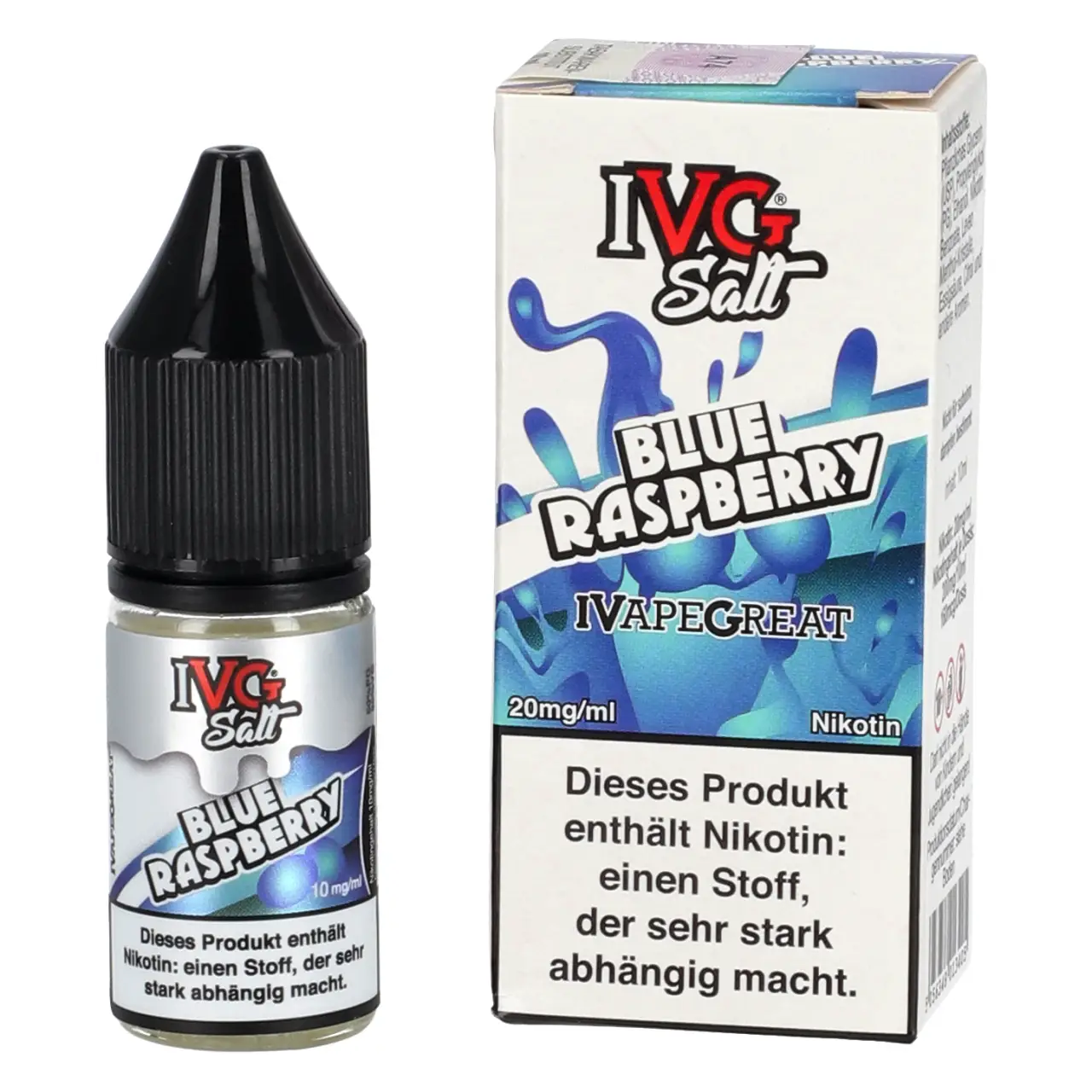 IVG Salt Blaubeere Himbeere Ice (Blue Raspberry) Nikotinsalz Liquid, 10ml IVG Salt Blue Raspberry - Nikotinsalz Liquid in der 10ml Flasche