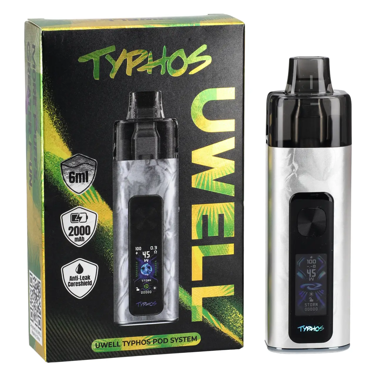 Uwell Typhos E-Zigarette - Starlight Silver - mit Verpackung