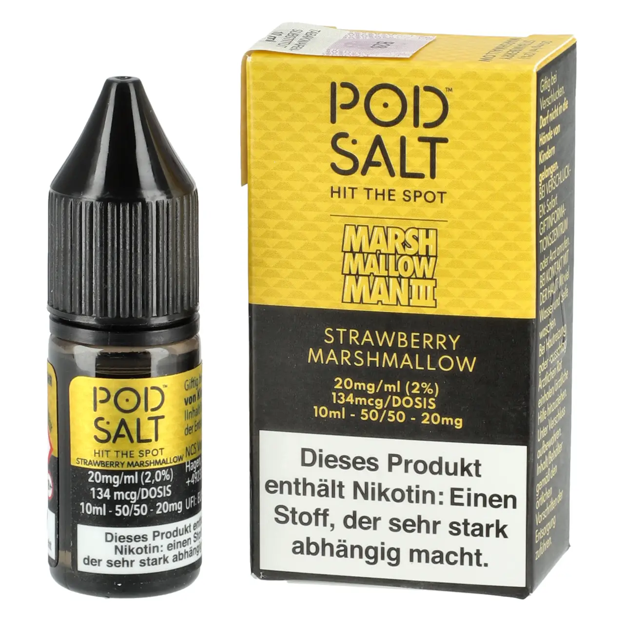 Pod Salt Fusion Erdbeere Marshmallow (Marshmallow Man 3 - Strawberry Marshm.) Nic-Salt Liquid, 10ml Marshmallowman Man - Strawberry MarshmallowPod Salt Fusion Nikotinsalz Liquid 10ml