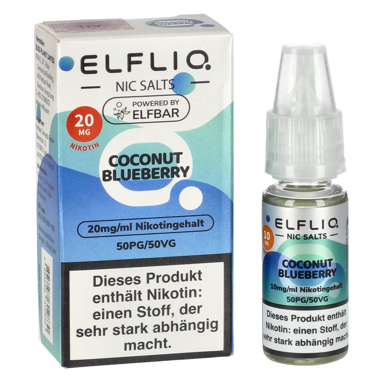 Elfliq Kokosnuss Blaubeere (Coconut Blueberry) Nikotinsalz Liquid, 10ml Elfliq Coconut Blueberry Liquid by Elfbar