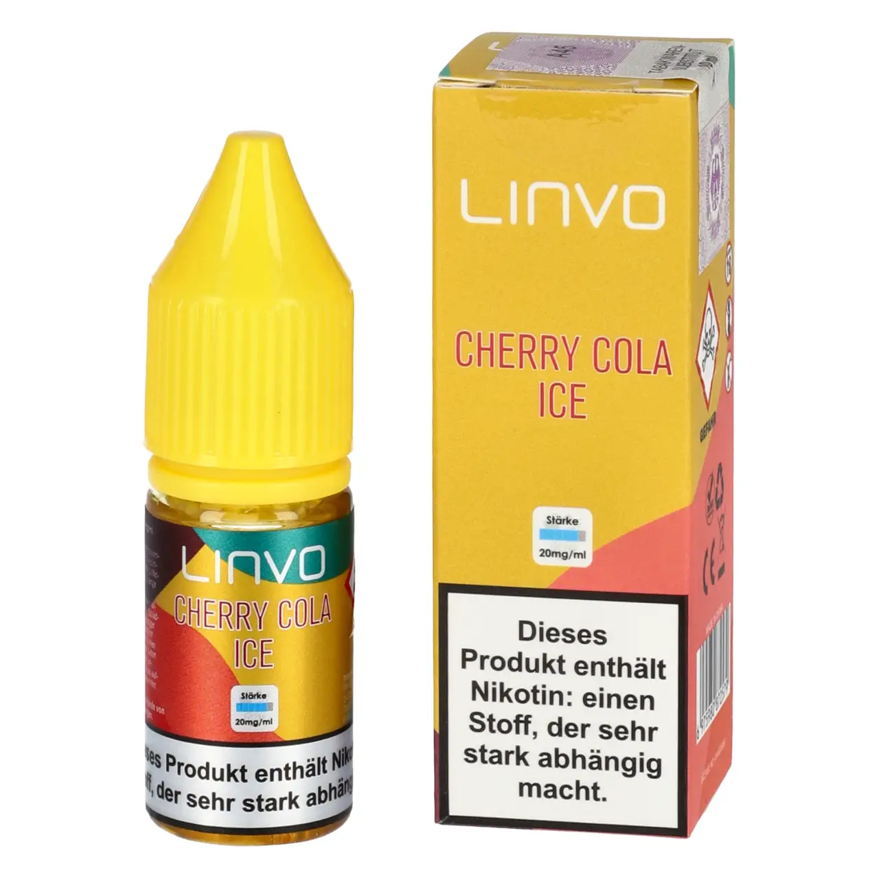 Linvo Liquid Kirsche Cola Ice (Cherry Cola Ice) Nikotinsalz, 10ml Cherry Cola Ice - Linvo Nikotinsalz Liquid für Mehrweg Vape - 10ml